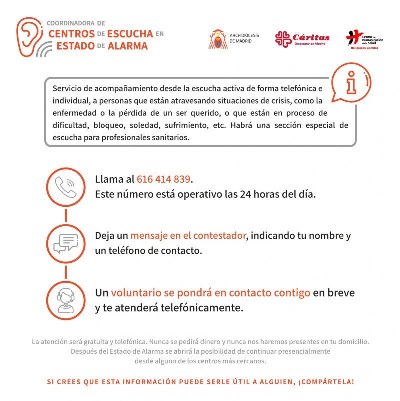 Teléfono de la Coordinadora del servicio de escucha: 616414839